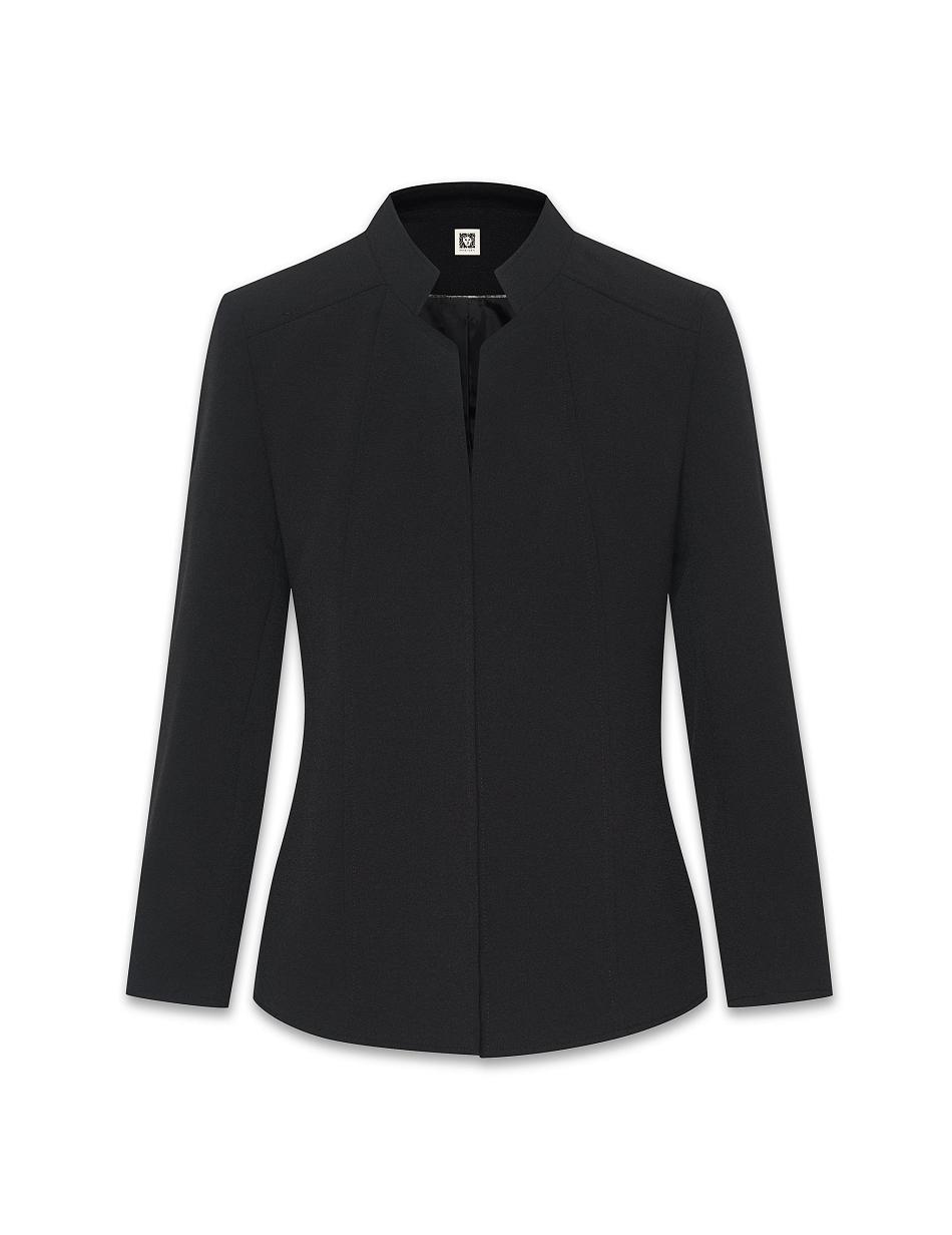 Anne Klein Cropped Stand Collar Blazer Zwart | MNLFT39528