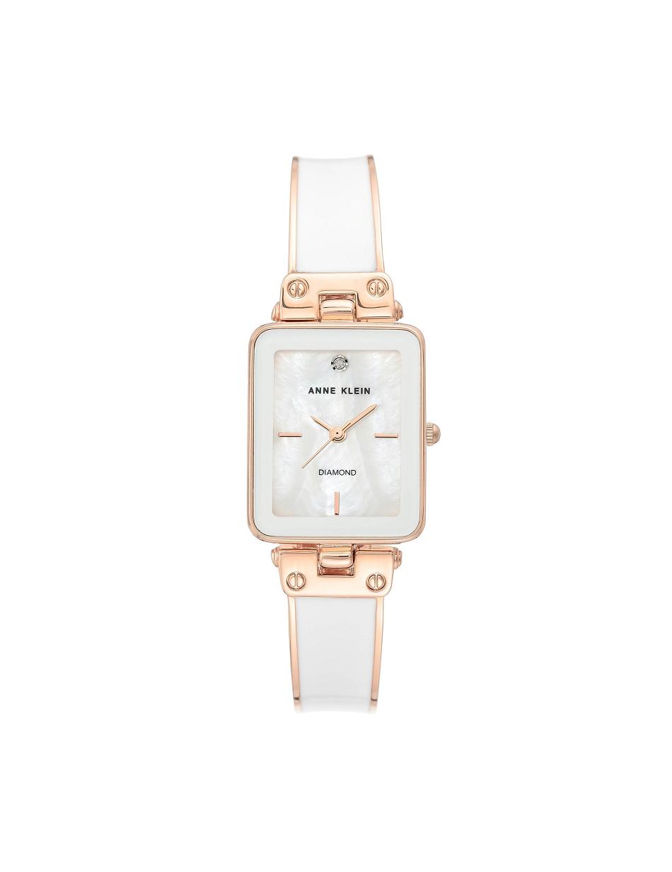 Anne Klein Diamond Accent Watch Rechthoekig Wit Roze Goud | NLIIZ46430