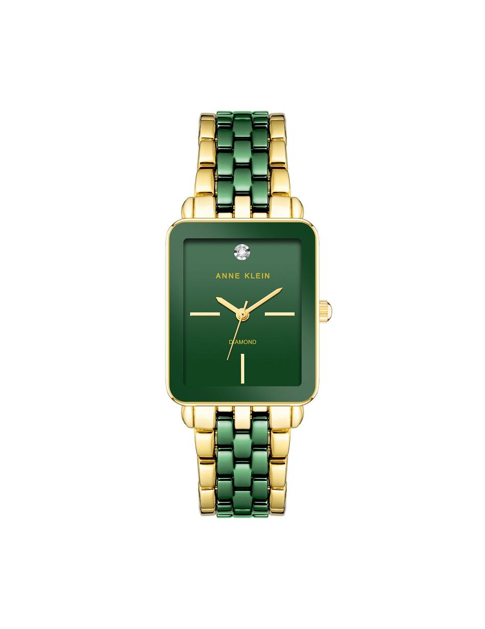 Anne Klein Diamond Dial Watch Keramiek Goud Groen | DNLKV17504