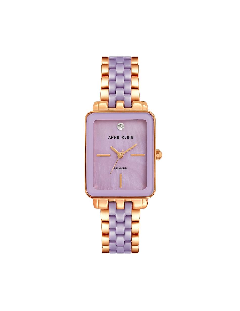 Anne Klein Diamond Dial Watch Keramiek Paars Goud | GNLEC33396