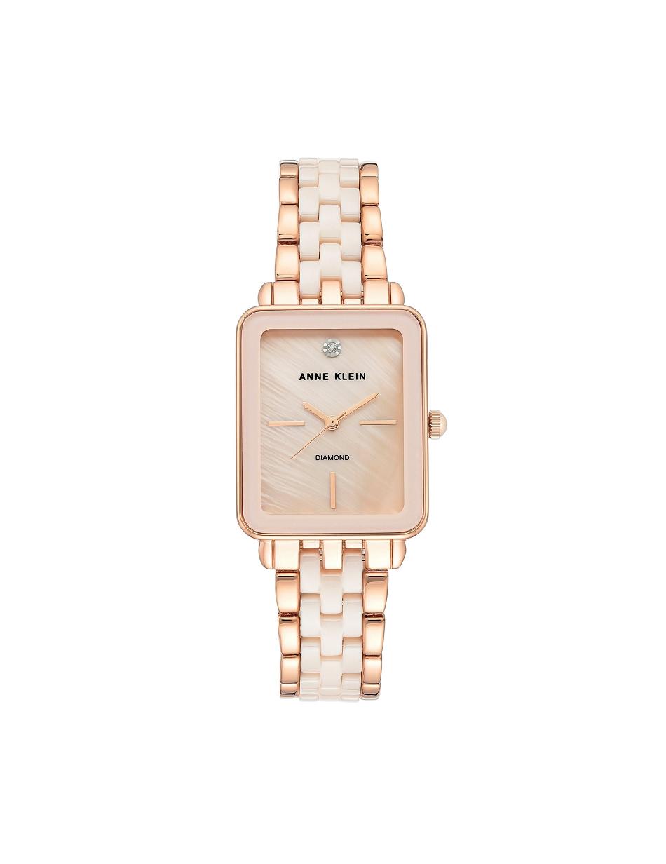 Anne Klein Diamond Dial Watch Keramiek Roze | UNLND67031