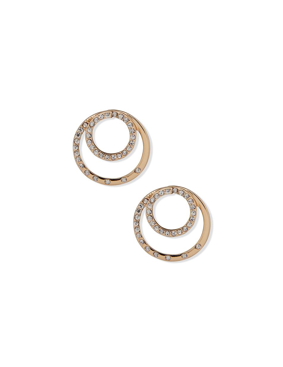 Anne Klein Doorknocker With Pave Pierced Earring Goud | NLEAH34653