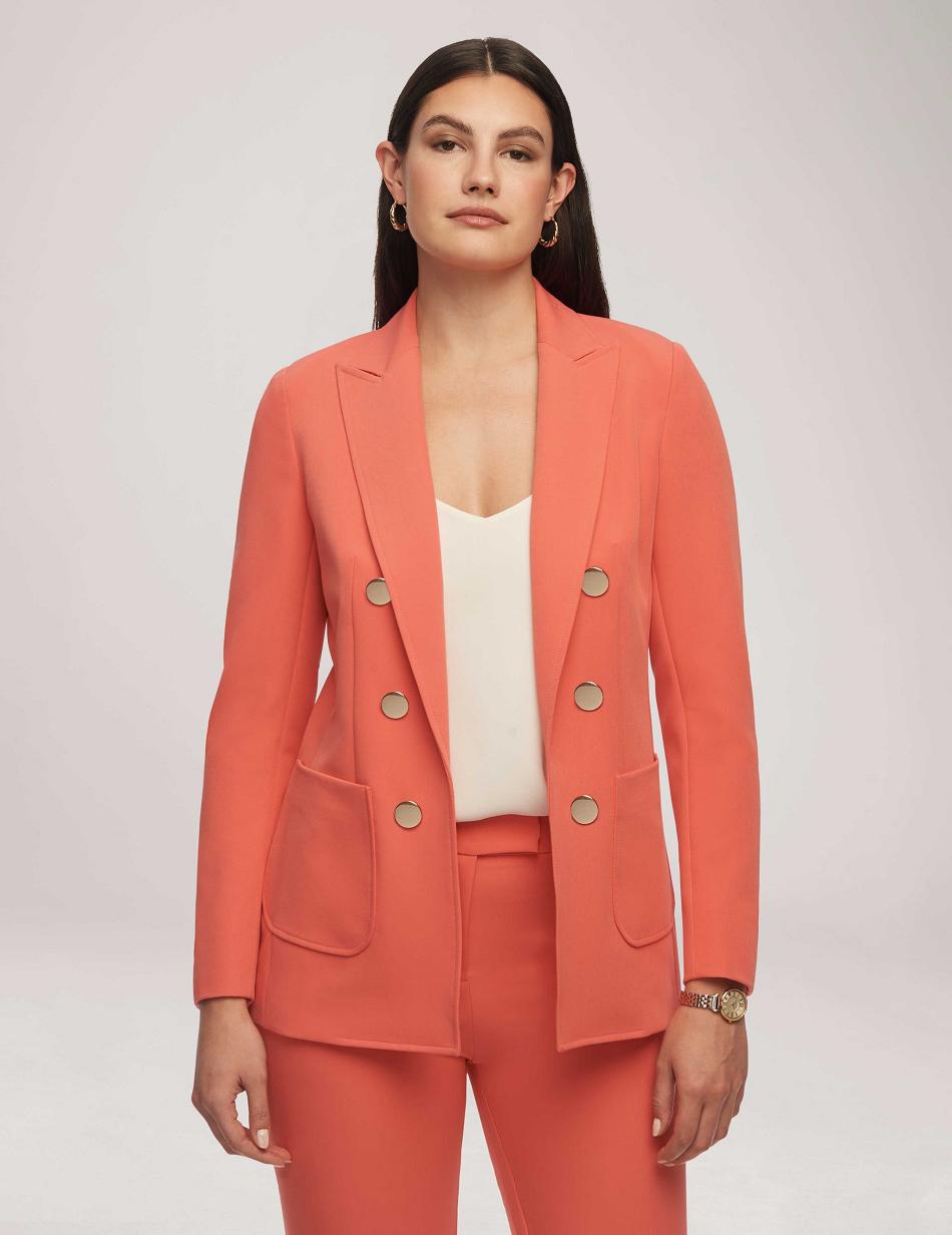 Anne Klein Faux Double Breasted With Patch Pockets Blazer Rood | GNLUC36179