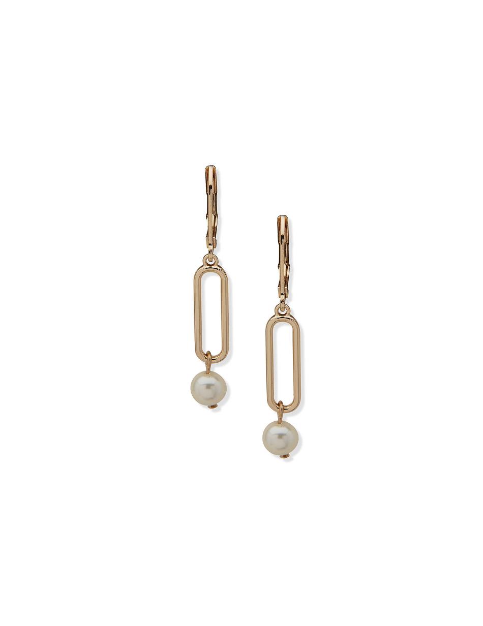 Anne Klein Faux Pearl Link Drop Doorboorde oorbellen Goud | NLJZR55699