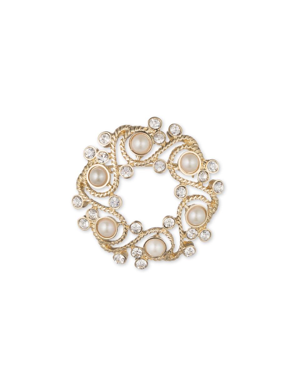 Anne Klein Faux Pearl Wreath Brooch Broches Goud | UNLND25295