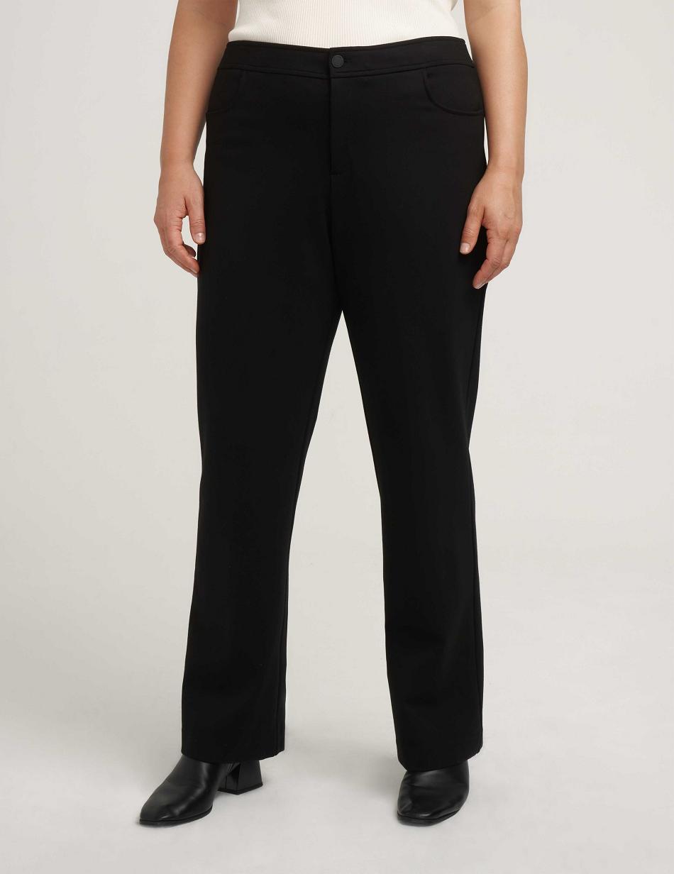 Anne Klein Flare Leg Compression Pant Grote Maat Zwart | NLZPD32806