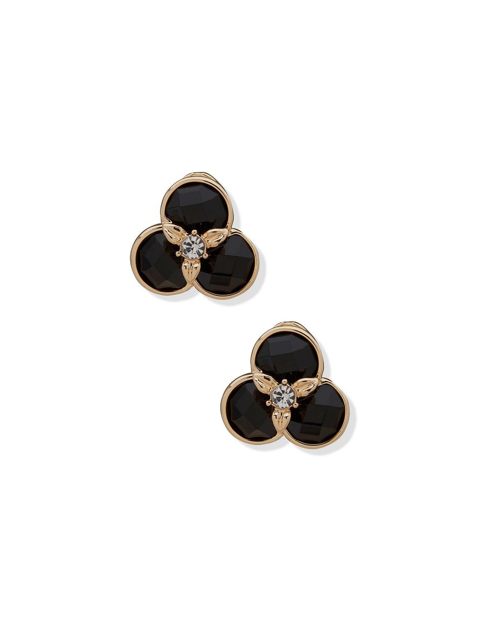 Anne Klein Flower Button Crystal Clip on Earring Goud | LNLSX18210