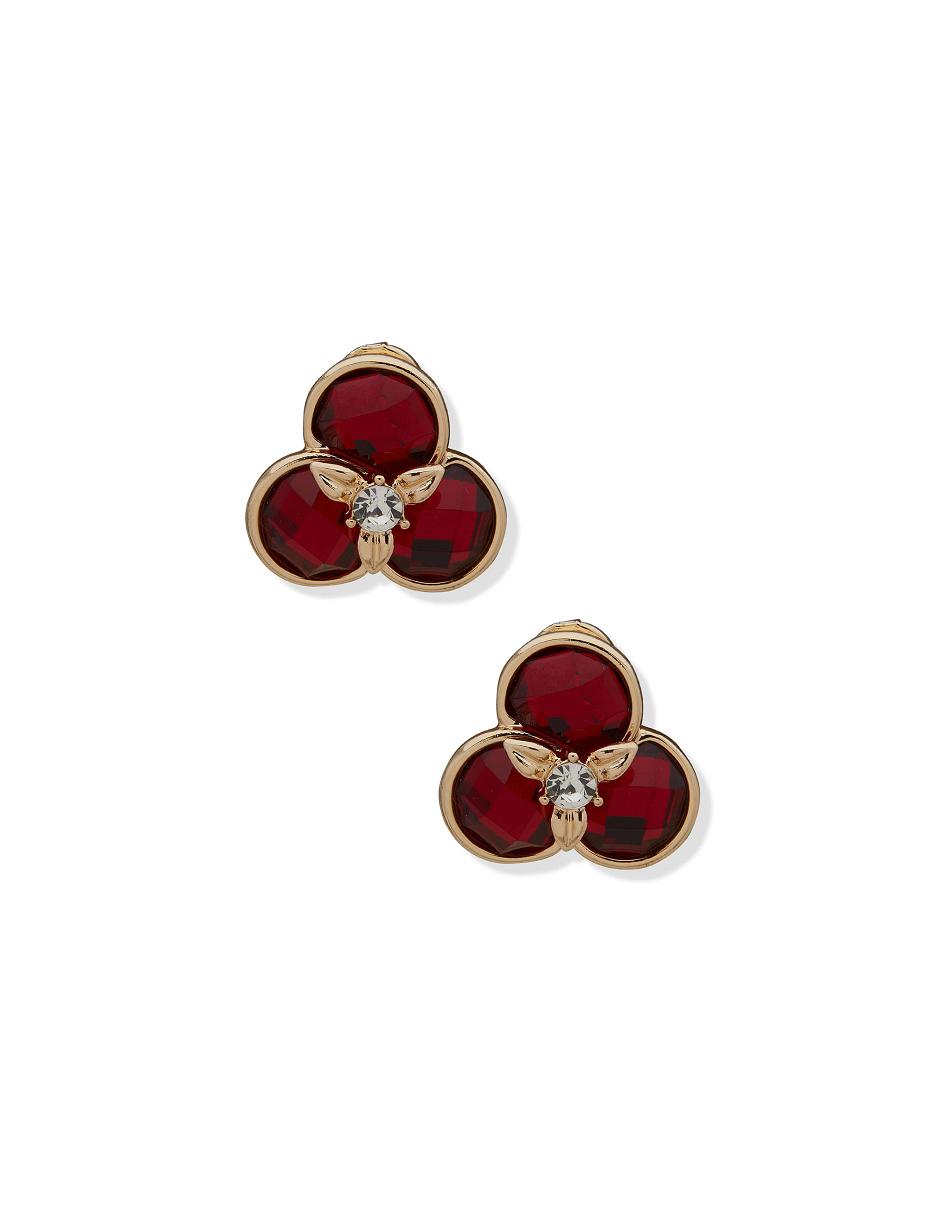 Anne Klein Flower Button Siam Clip on Earring Goud | ENLVG22409