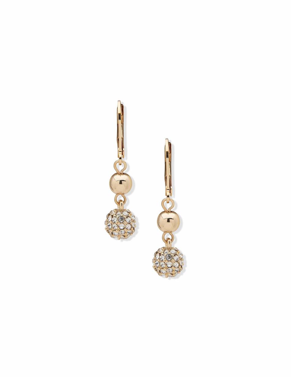 Anne Klein Gold-Tone Leverback Fireball Double Drop Earring Goud | NLIIZ52574