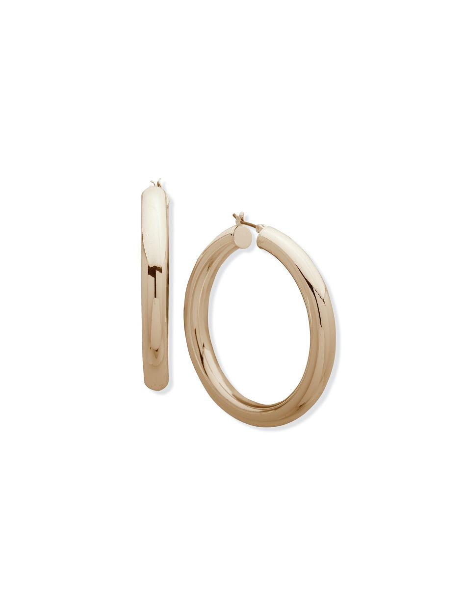 Anne Klein Gold-Tone Tubular Hoop Earring Goud | TNLWZ53707