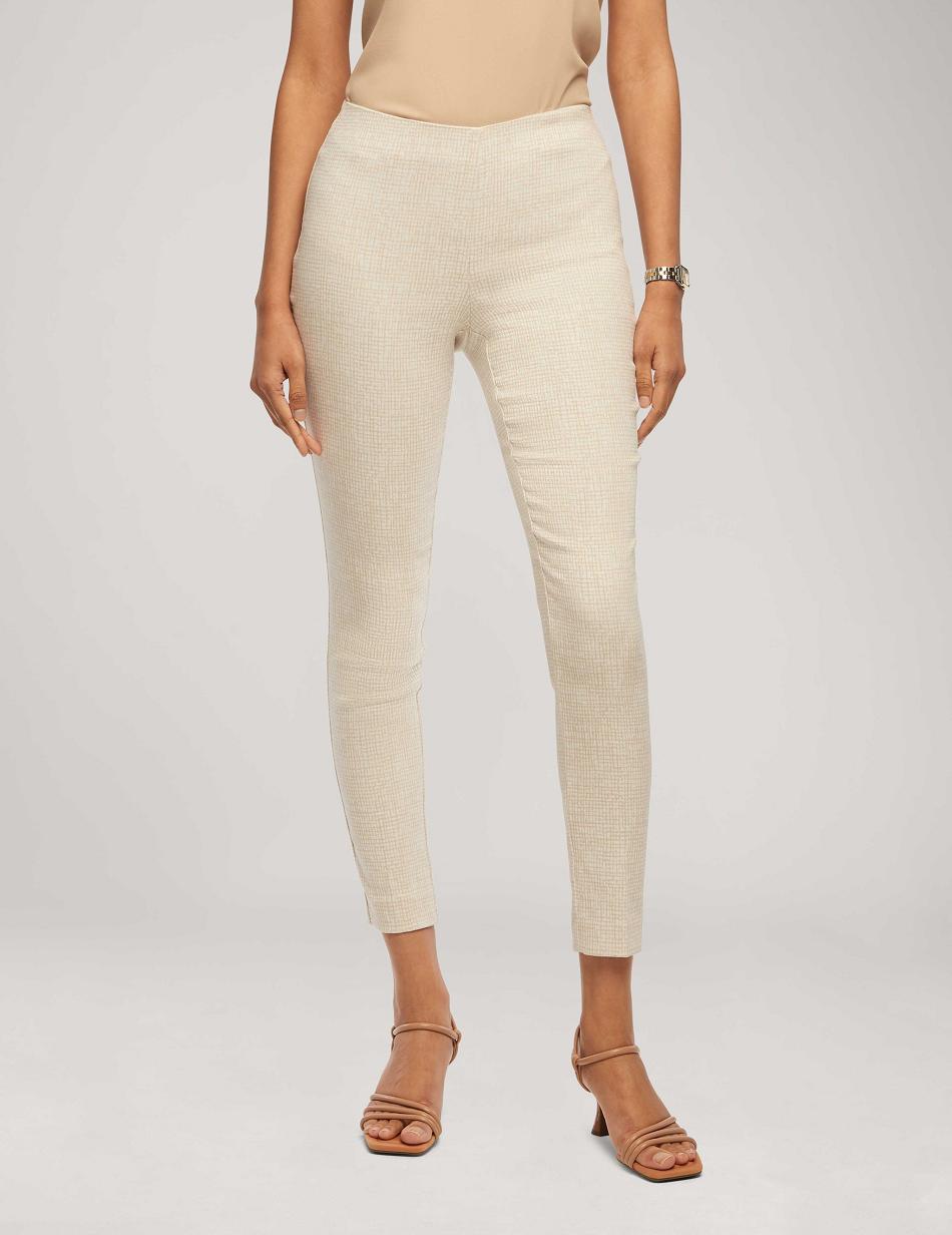 Anne Klein Grid Tech Stretch Pull On Hollywood Taille Slim Ankle Broek Wit | ZNLNQ66853