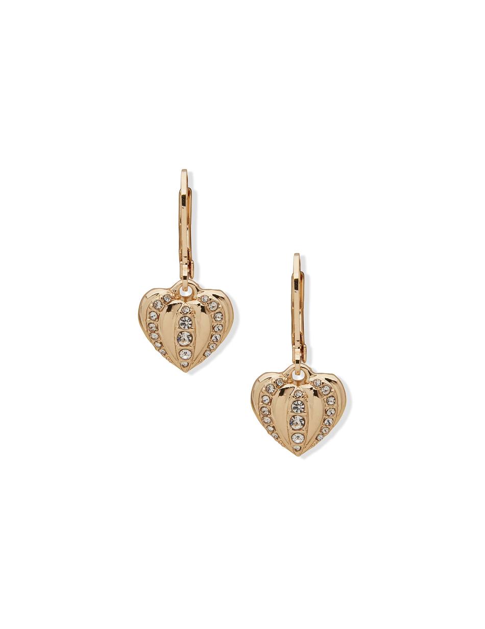 Anne Klein Heart Drop Crystal Pierced Earring Goud | PNLQX64839