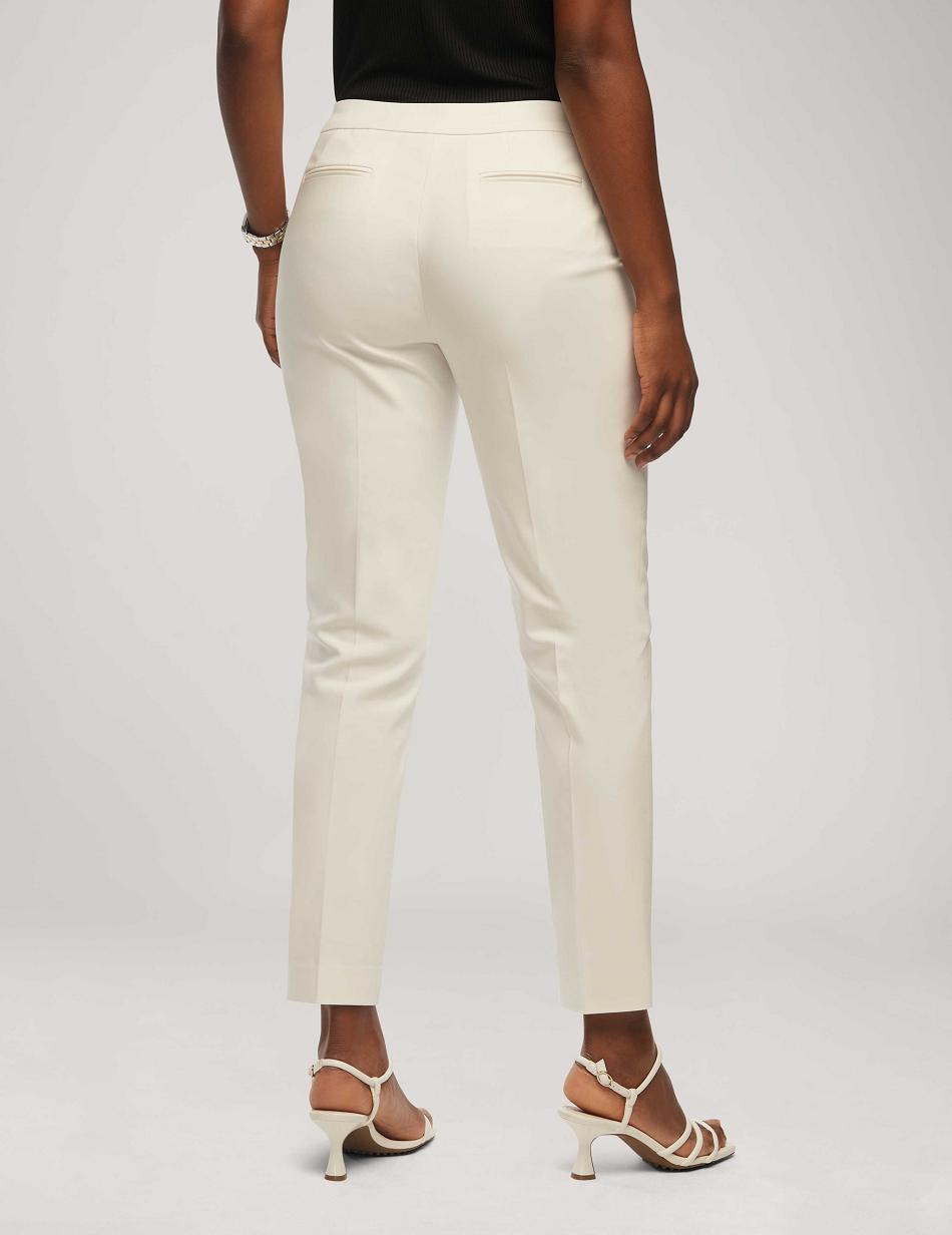 Anne Klein Katoenen Double Weave Bowie Pant Broek Wit | UNLND29888