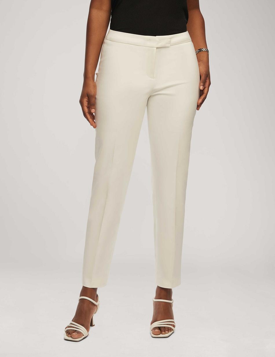 Anne Klein Katoenen Double Weave Bowie Pant Broek Wit | UNLND29888