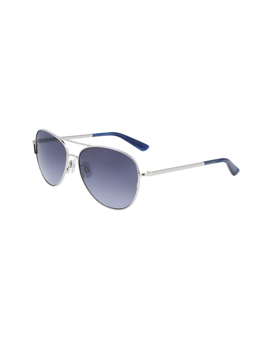 Anne Klein Klassieke Aviator Sunglasses Extra groot Zilver | MNLHR52722