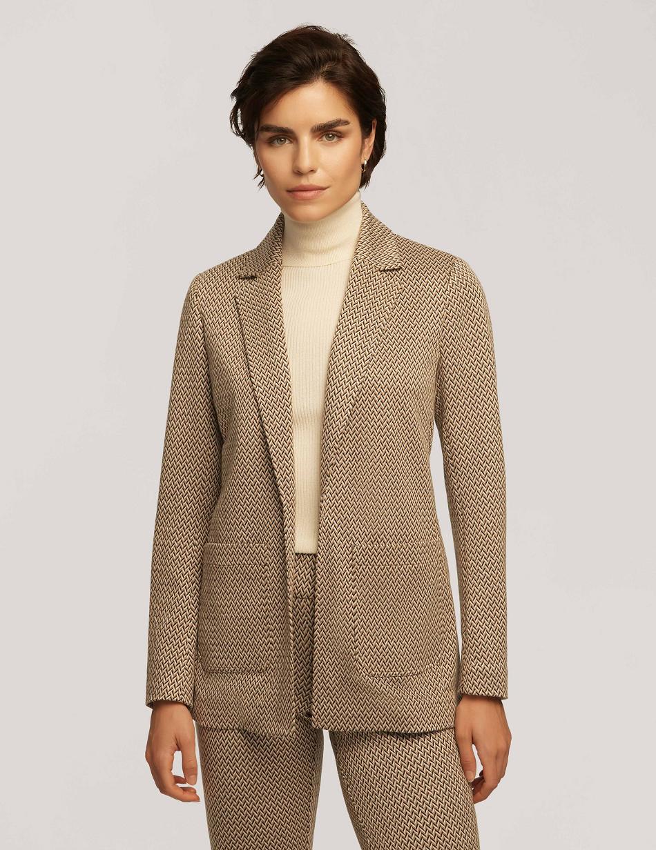 Anne Klein Knit Chevron Notch Collar With Patch Pockets Blazer Gekleurd | NLJKU89987