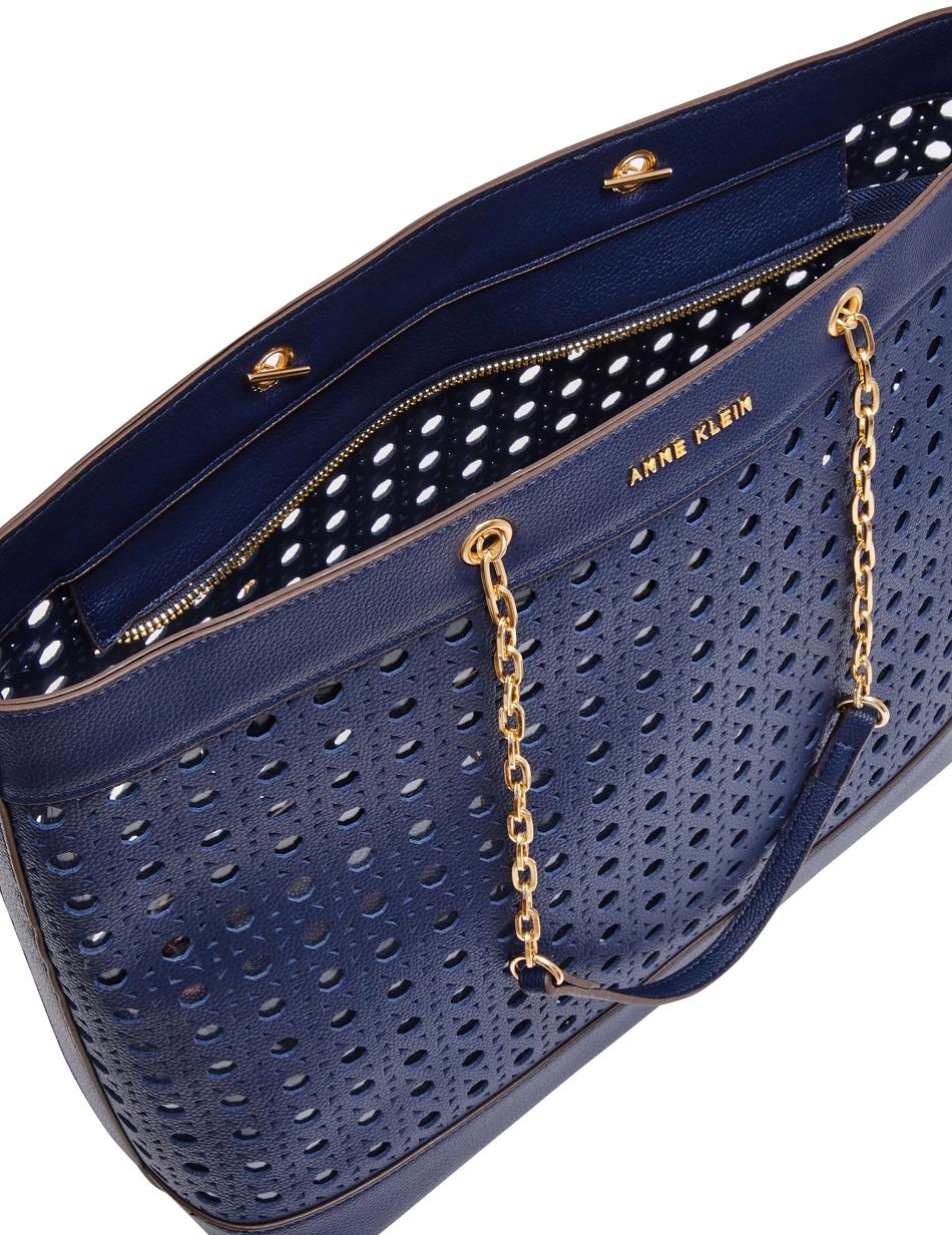 Anne Klein Large Perforated With Card Case Tote Tassen Blauw | ZNLMJ60597