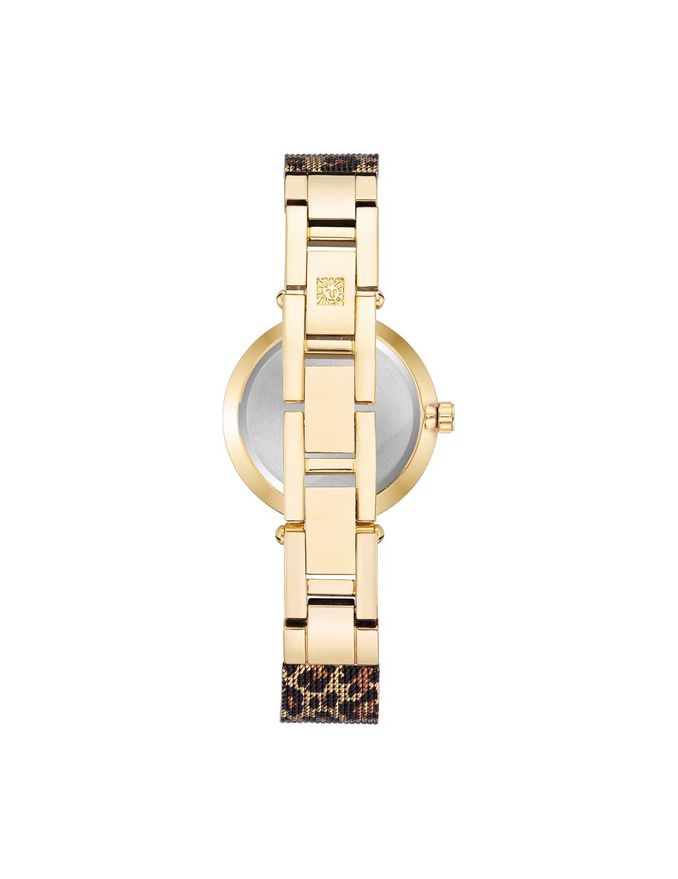 Anne Klein Leopard Mesh Band Watch Metalen Goud Leopard | XNLGW58240