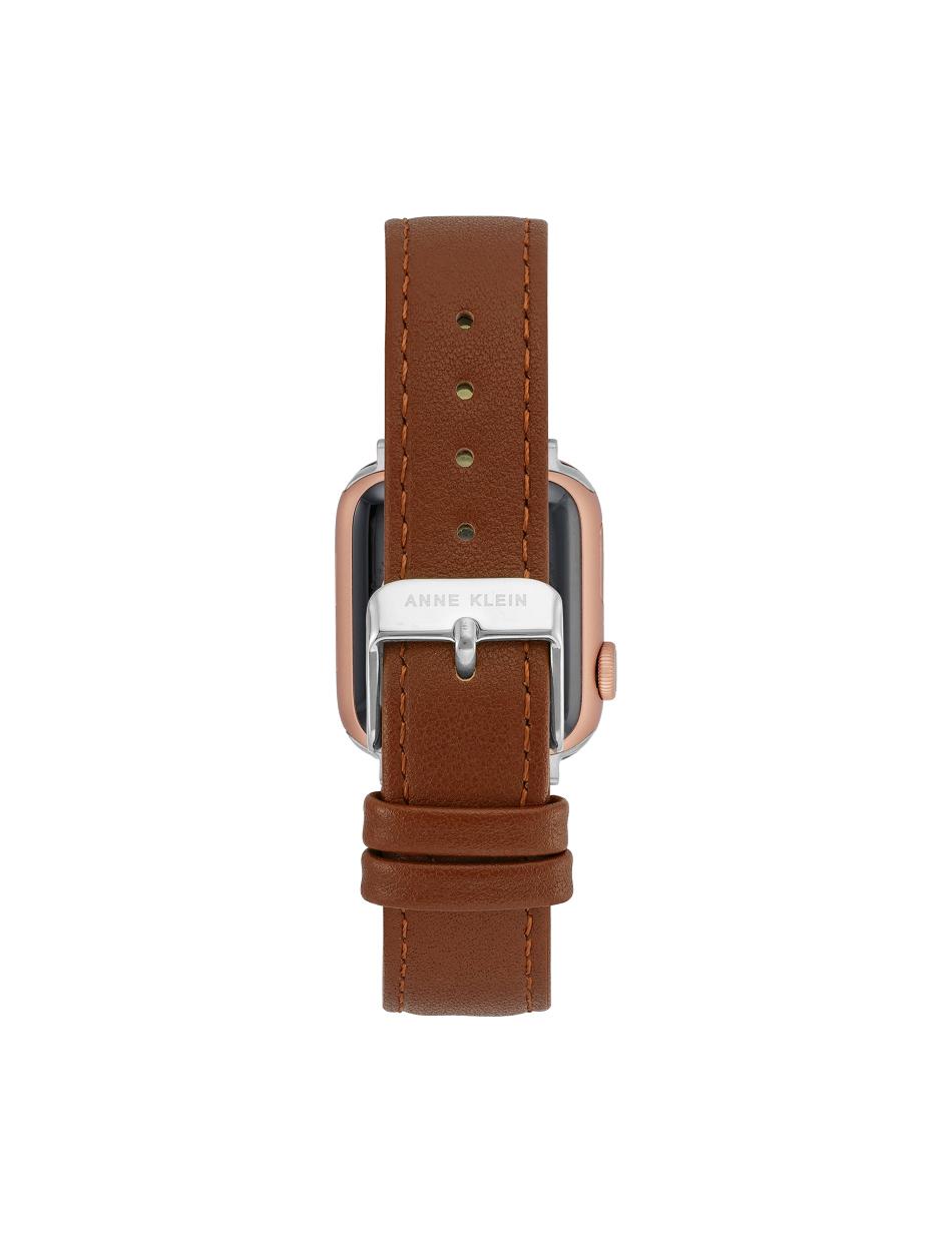 Anne Klein Leren Band Apple Watch-accessoires Bruin Zilver | DNLVO54394