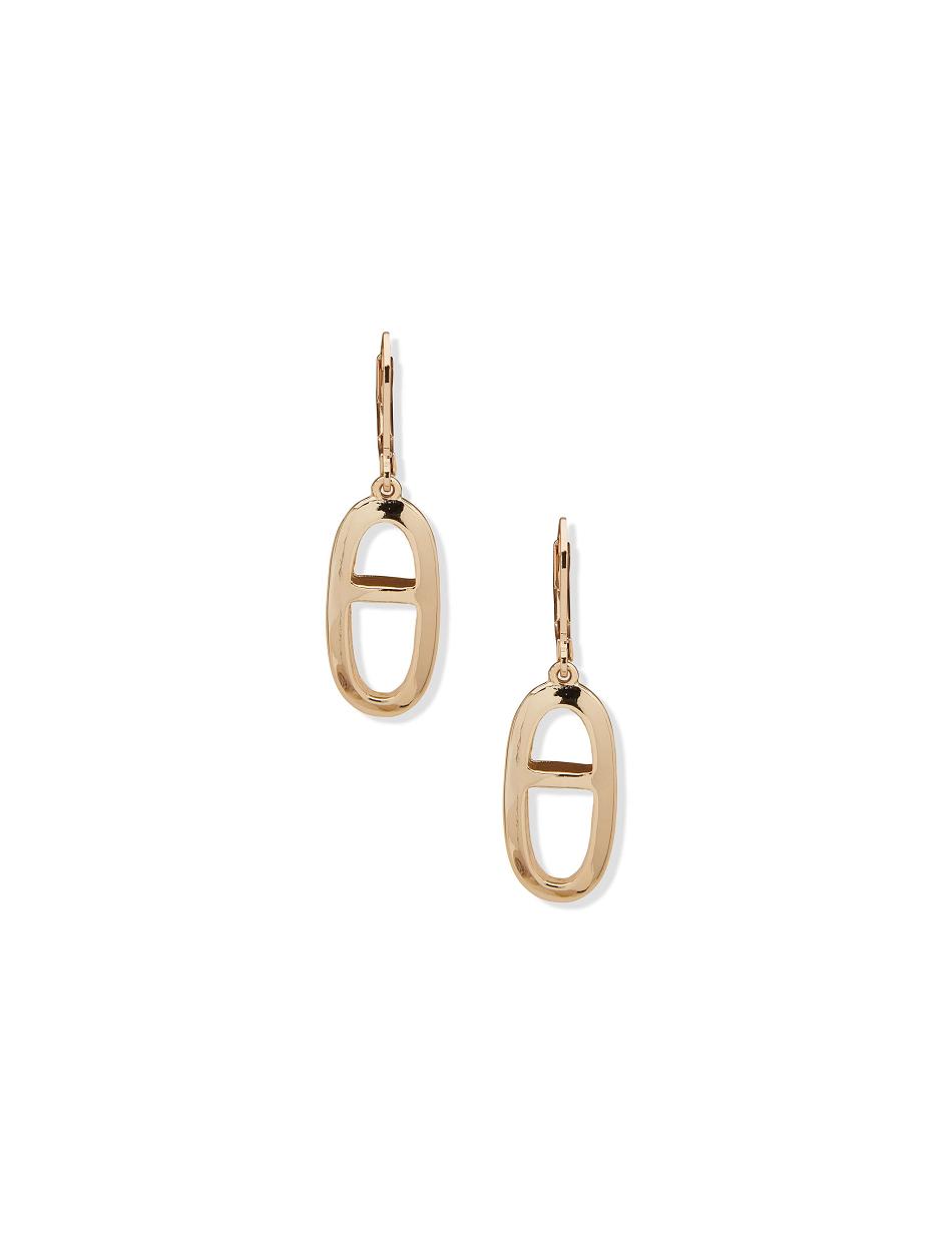 Anne Klein Link Levback Drop Earring Doorboorde oorbellen Goud | ENLVG65836