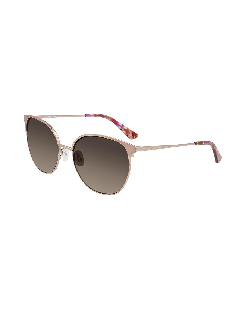 Anne Klein Metal Sunglasses Ronde Roze Goud | NLZDE70664