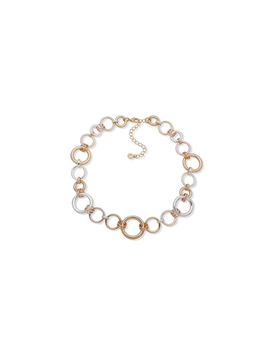 Anne Klein Mixed Metal Circle Links Collar Kettingen Goud | UNLTG27893