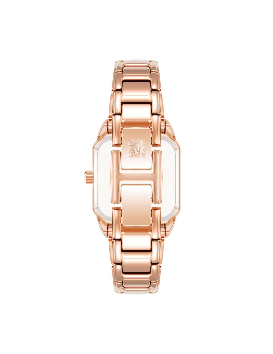 Anne Klein Modern Square Case Watch Metalen Roze Goud | NLEAH19951