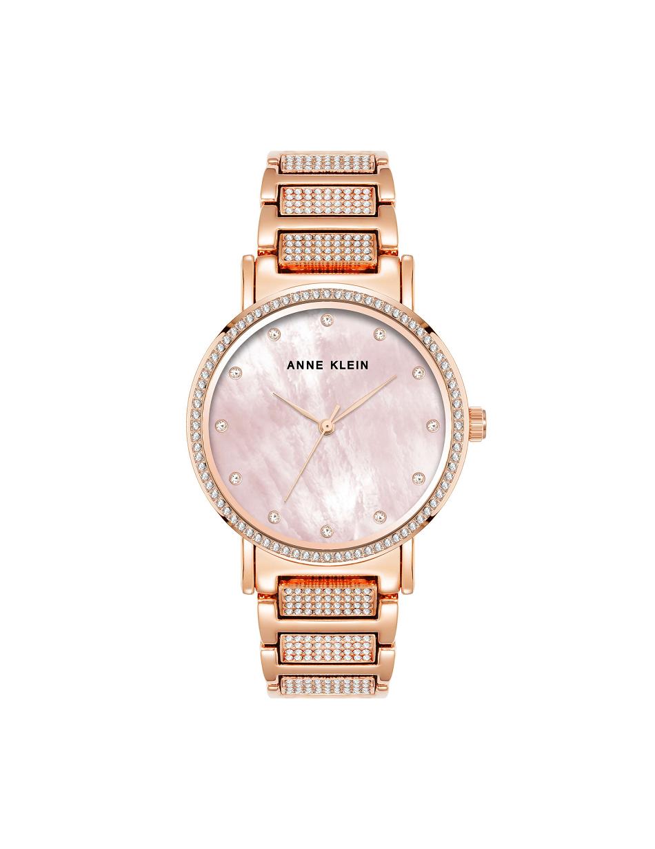 Anne Klein Mother of Pearl Crystal Accented Bracelet Watch Metalen Roze Goud | FNLUI99416