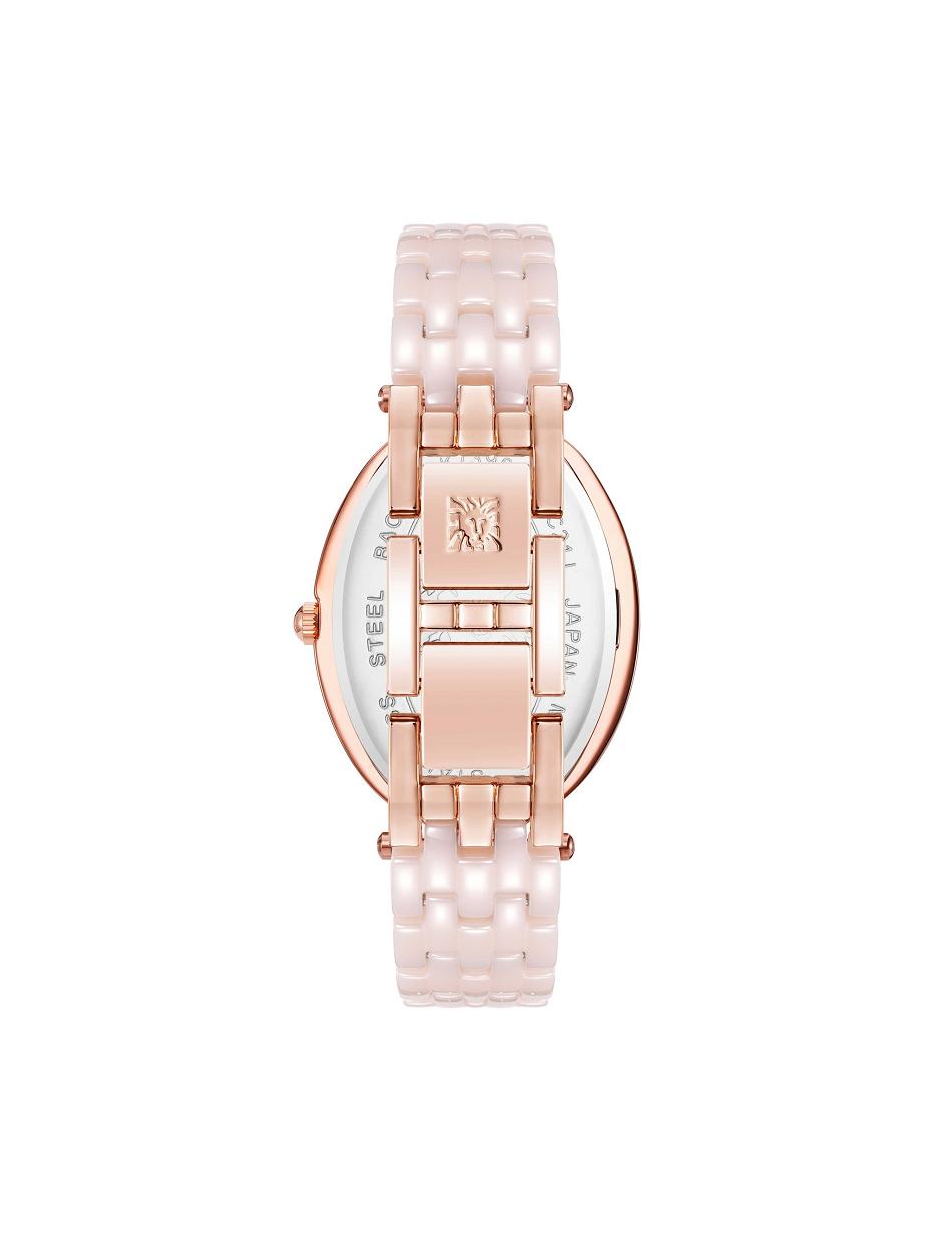 Anne Klein Oval Bracelet Watch Keramiek Roze Roze Goud | FNLUI50685