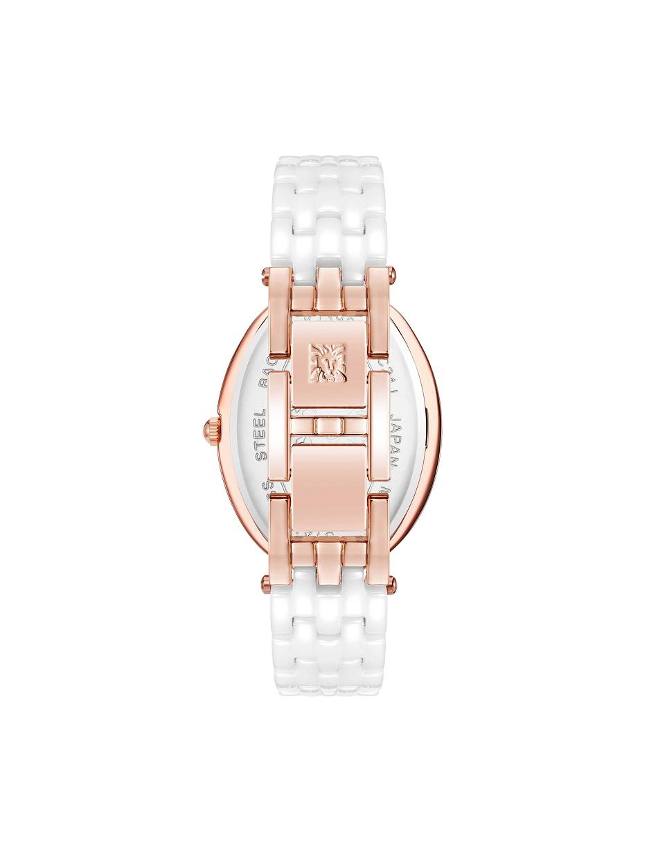 Anne Klein Oval Bracelet Watch Keramiek Wit Roze Goud | ZNLMJ61292