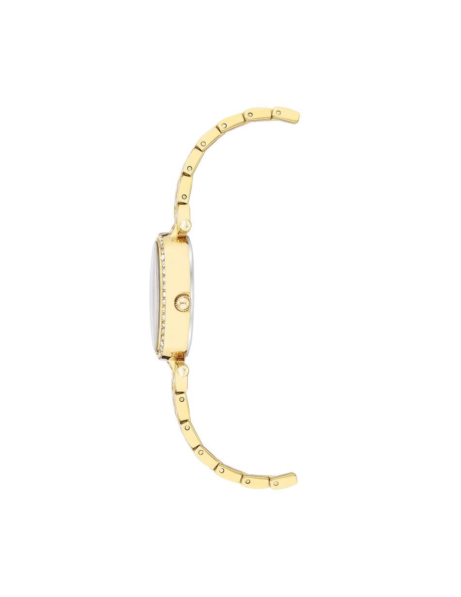 Anne Klein Oval Watch and Bracelet Set with Premium Crystals Metalen Goud | YNLGT34792