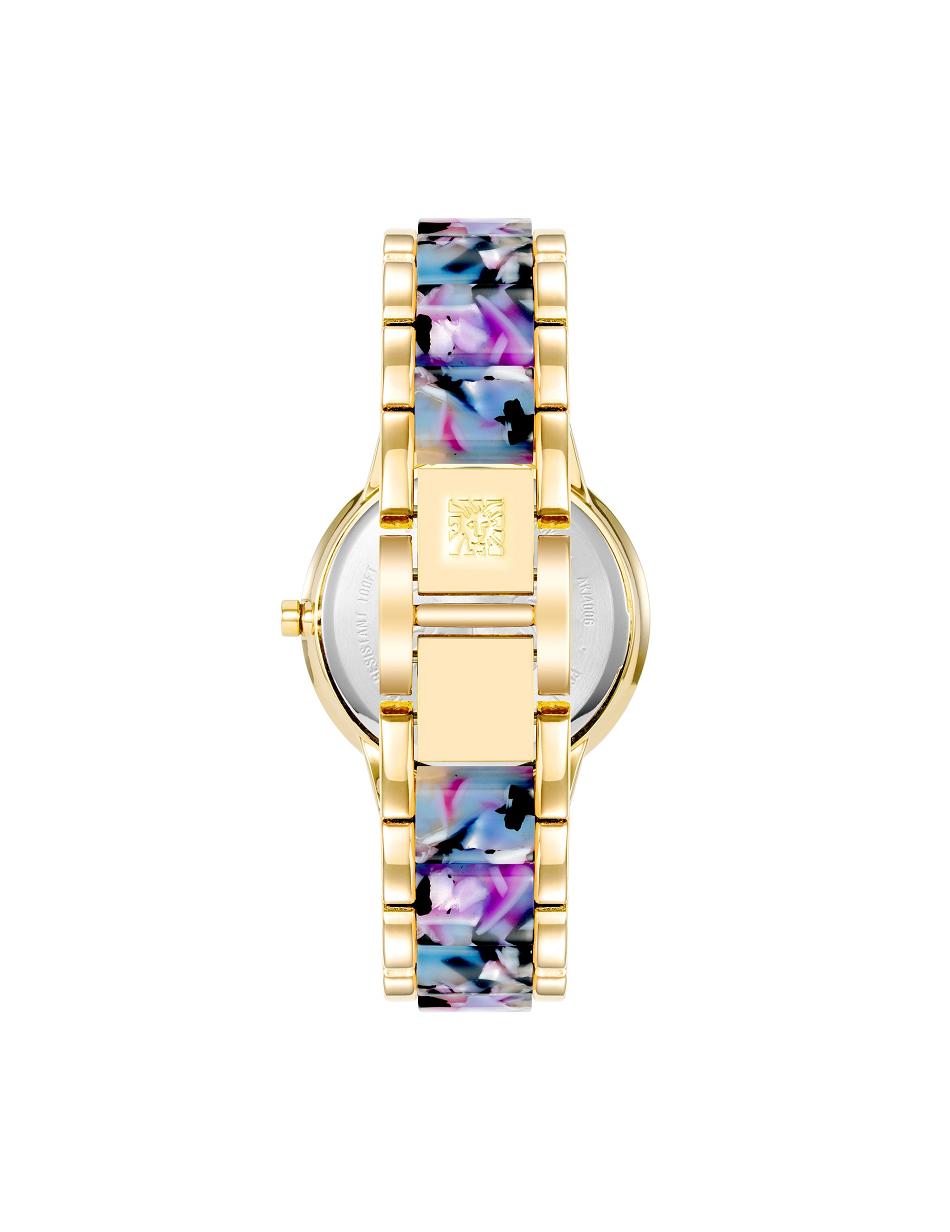 Anne Klein Patterned Mother of Pearl Dial Watch Metalen Goud | LNLSX40056