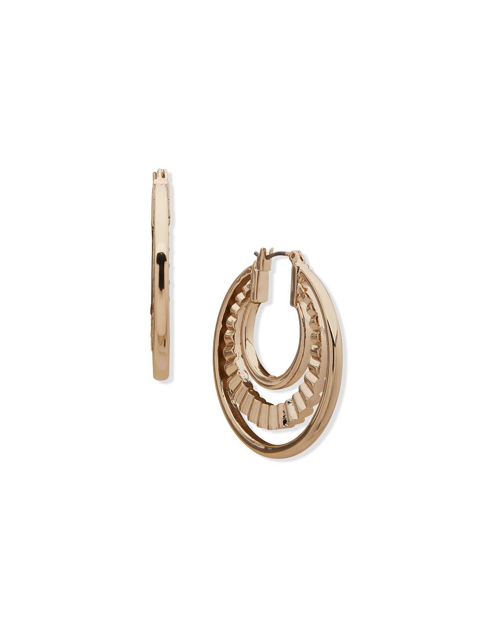 Anne Klein Pearl Inlay Hoop Earring Goud | SNLNY60603