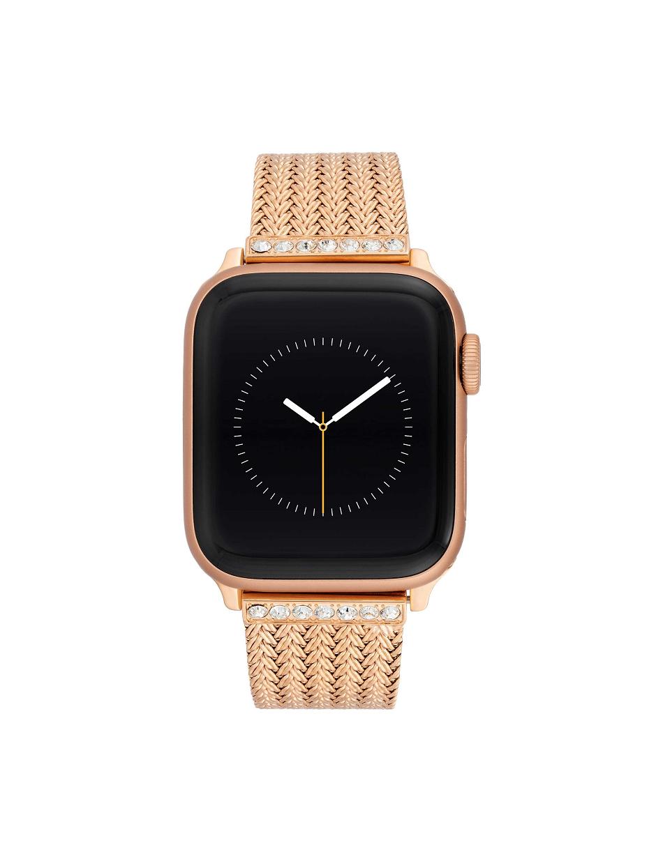 Anne Klein Premium Crystals Mesh Band Apple Watch-accessoires Roze Goud | LNLTR62314