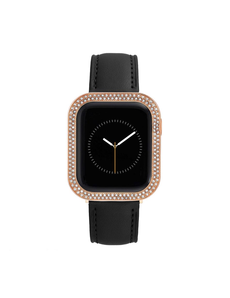 Anne Klein Premium Crystals Protective Case Cover for Apple Watch® Metalen Roze Goud | ANLDF82379