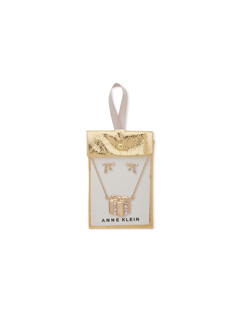 Anne Klein Present Pendant Earring Pouch Set Kettingen Goud | YNLGT33835