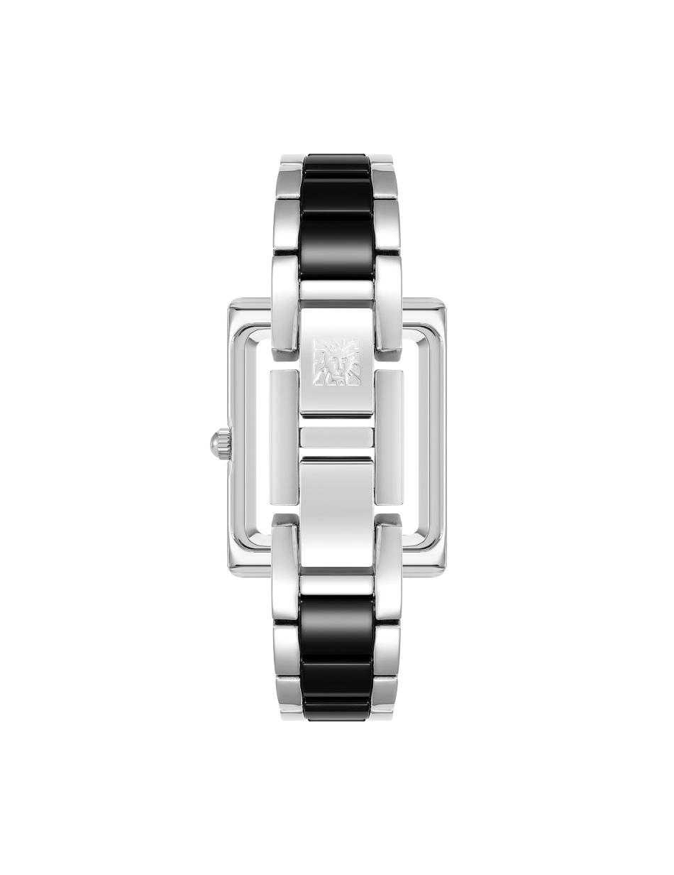 Anne Klein Rectangular Case Bracelet Watch Keramiek Zilver Zwart | NLCIF28904