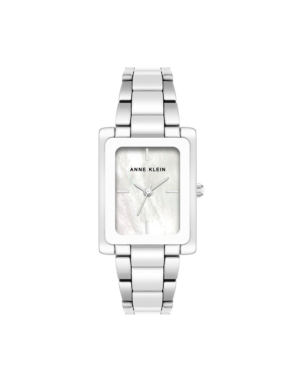 Anne Klein Rectangular Case Bracelet Watch Keramiek Zilver Wit | NLNZX34836