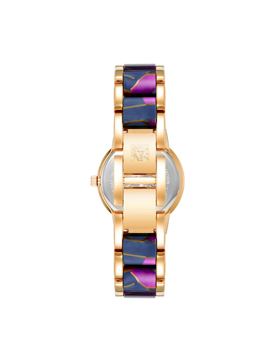 Anne Klein Resin Link Bracelet Watch Metalen Donkerblauw Paars | QNLUV31056