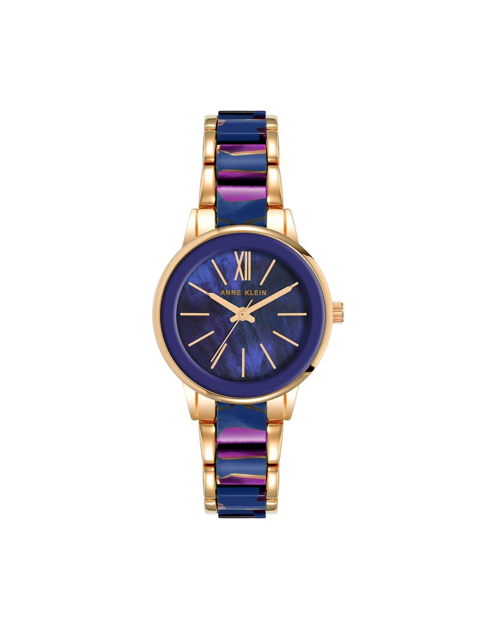 Anne Klein Resin Link Bracelet Watch Metalen Donkerblauw Paars | QNLUV31056