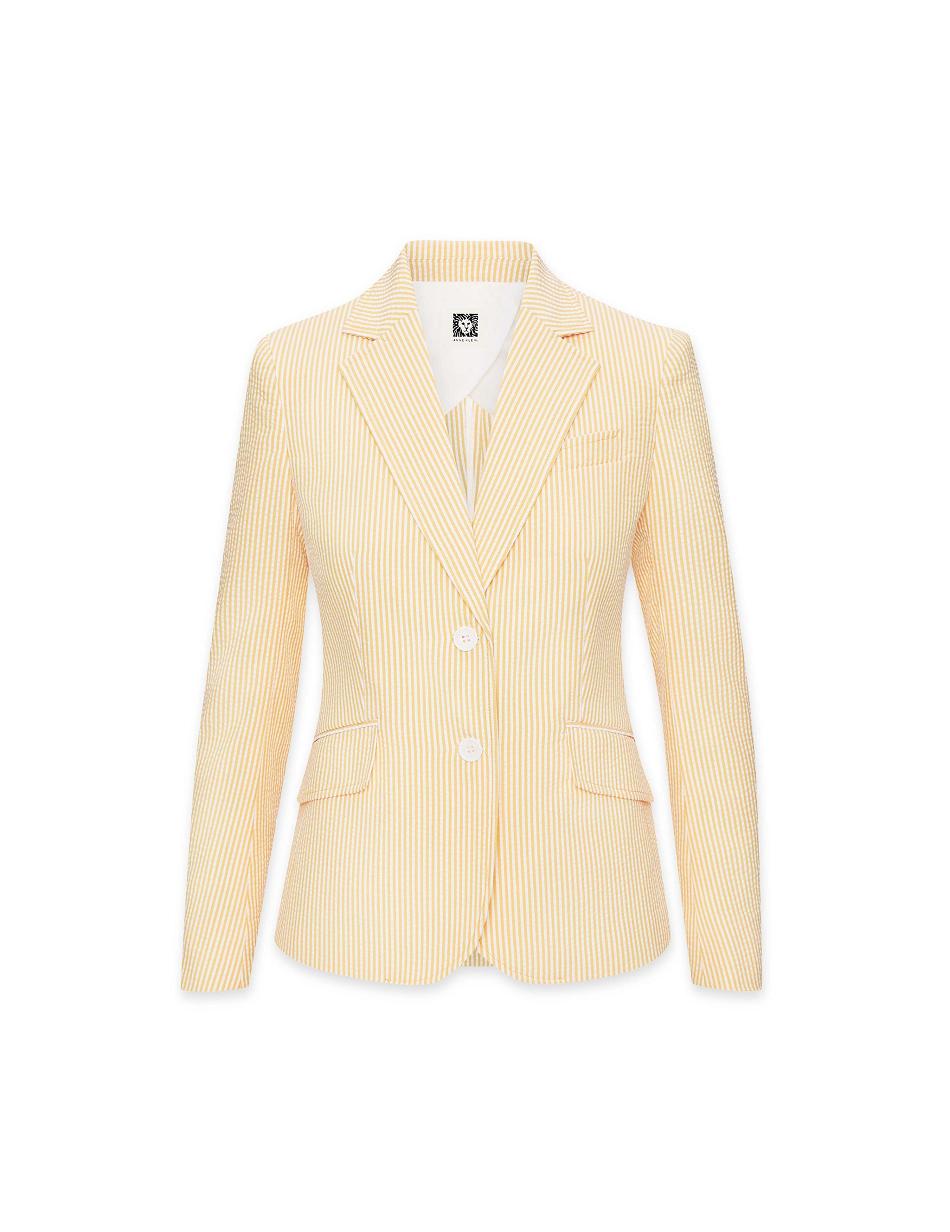 Anne Klein Seersucker Two Button Clearance Blazer Beige | NLJZR54080