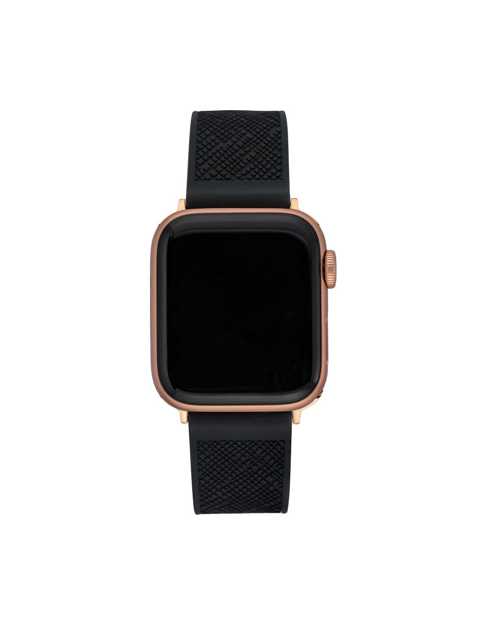 Anne Klein Siliconen Textured Band Apple Watch-accessoires Zwart Roze Goud | NLJVR68948