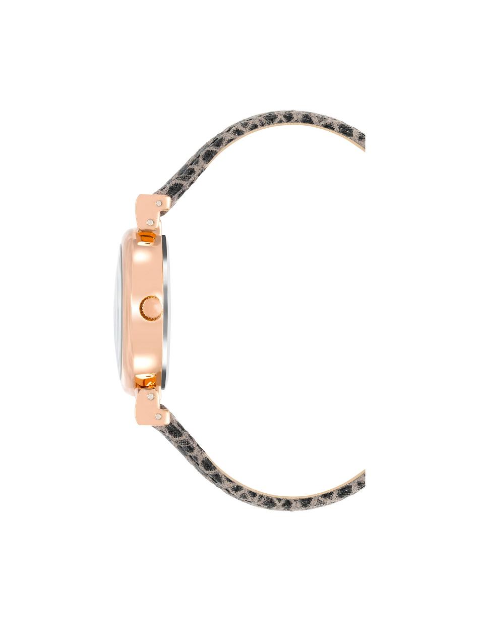 Anne Klein Snake Pattern Premium Watch Leer Roze Goud Grijs Slangenprint | FNLHY97482