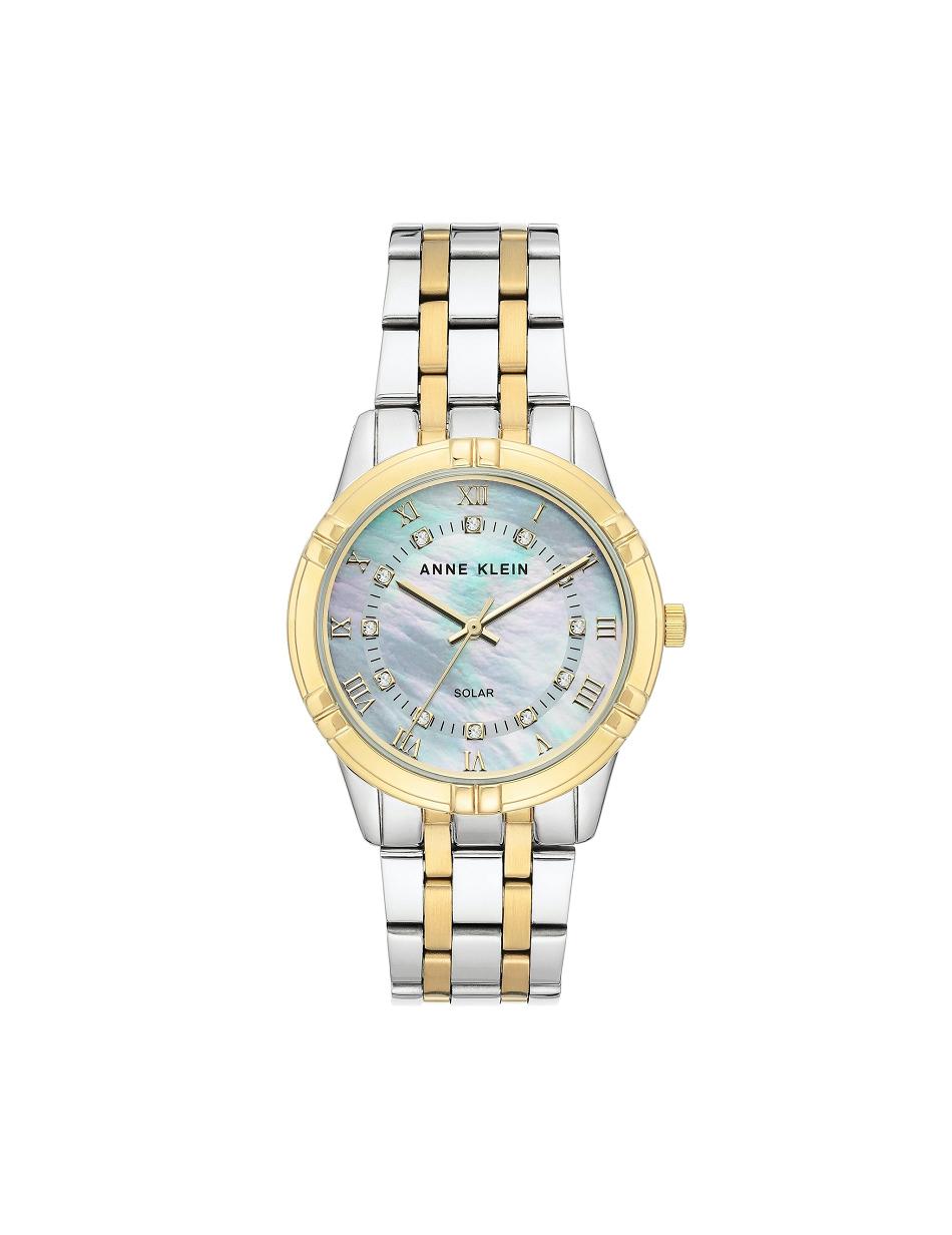 Anne Klein Solar Powered Bracelet Watch Beschouwd Zilver Goud | LNLSX35509