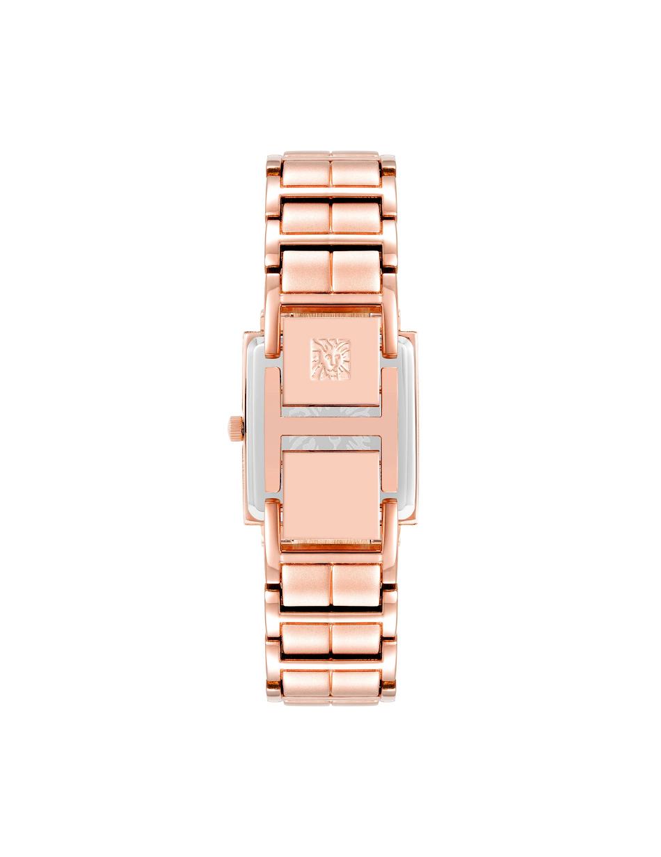 Anne Klein Square Crystal Accented Dial Watch Metalen Roze Goud | NLDFL22324