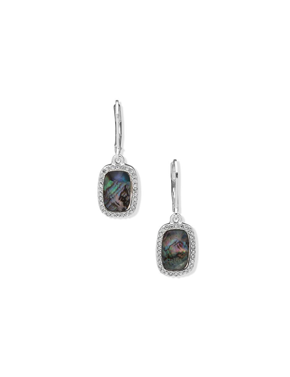 Anne Klein Stone Drop Earring with Pave Earring Grijs Zilver | XNLGW29826