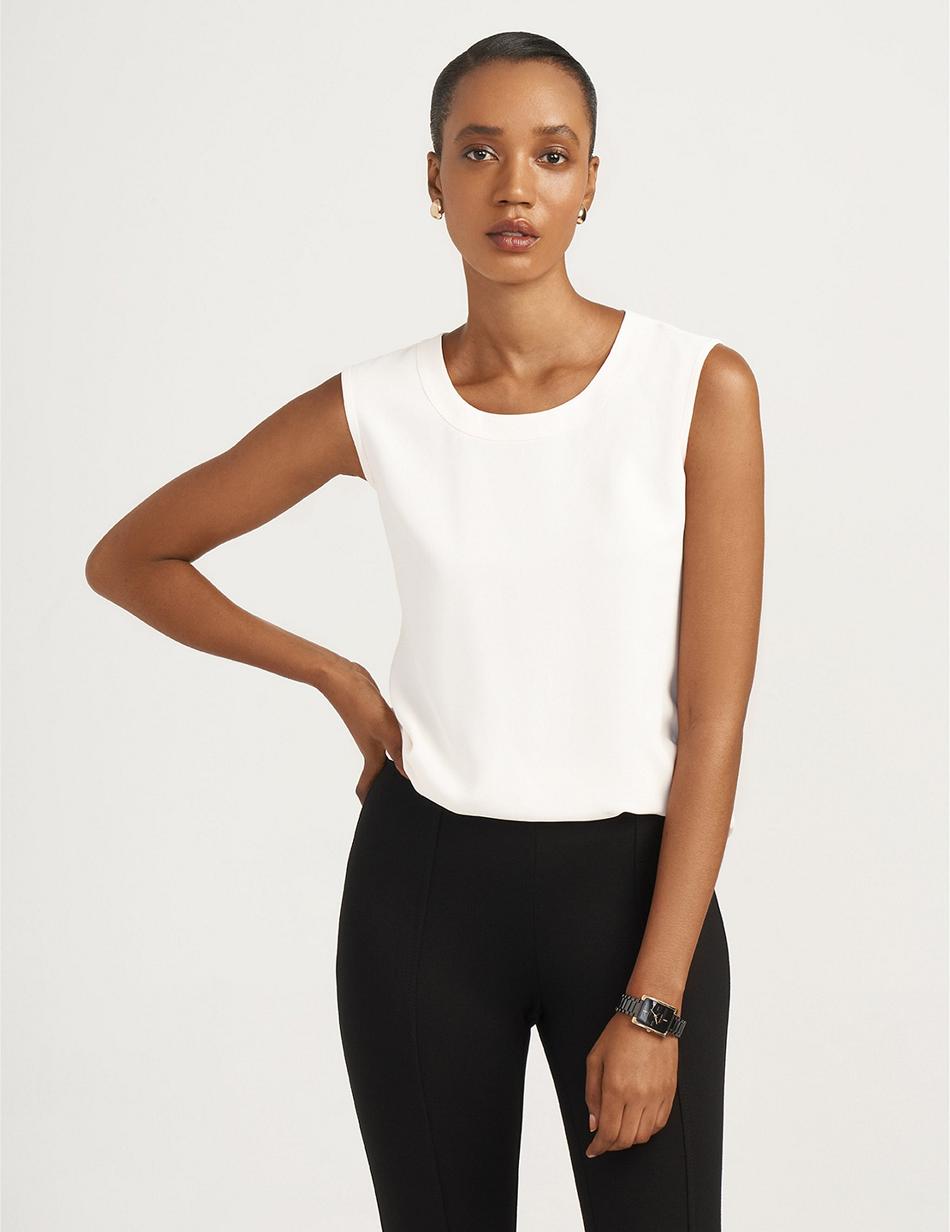 Anne Klein U-Neck Mouwloos Shell Topjes Wit | UNLTG85650