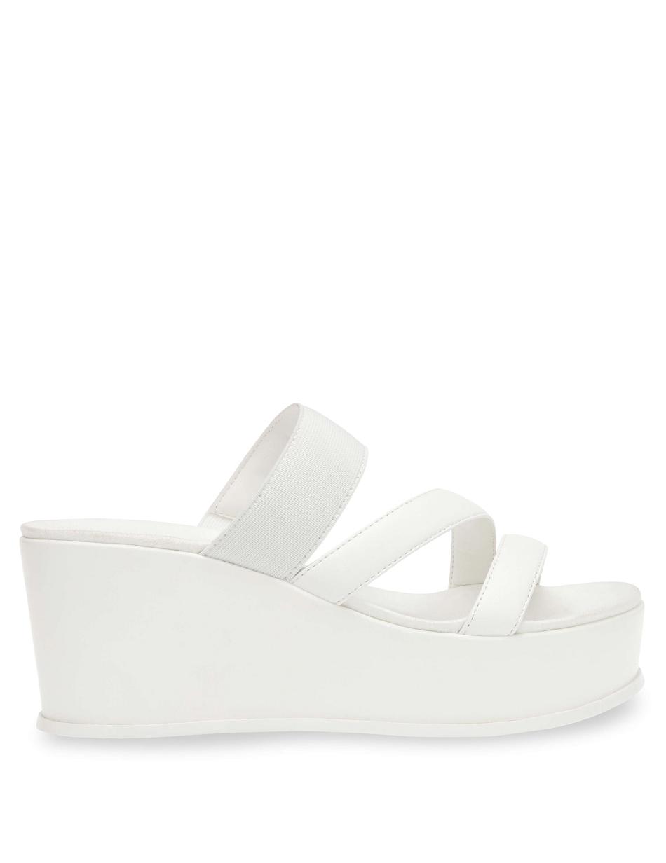 Anne Klein Velma Flatform Sandal Sleehakken Wit | DNLVO32394