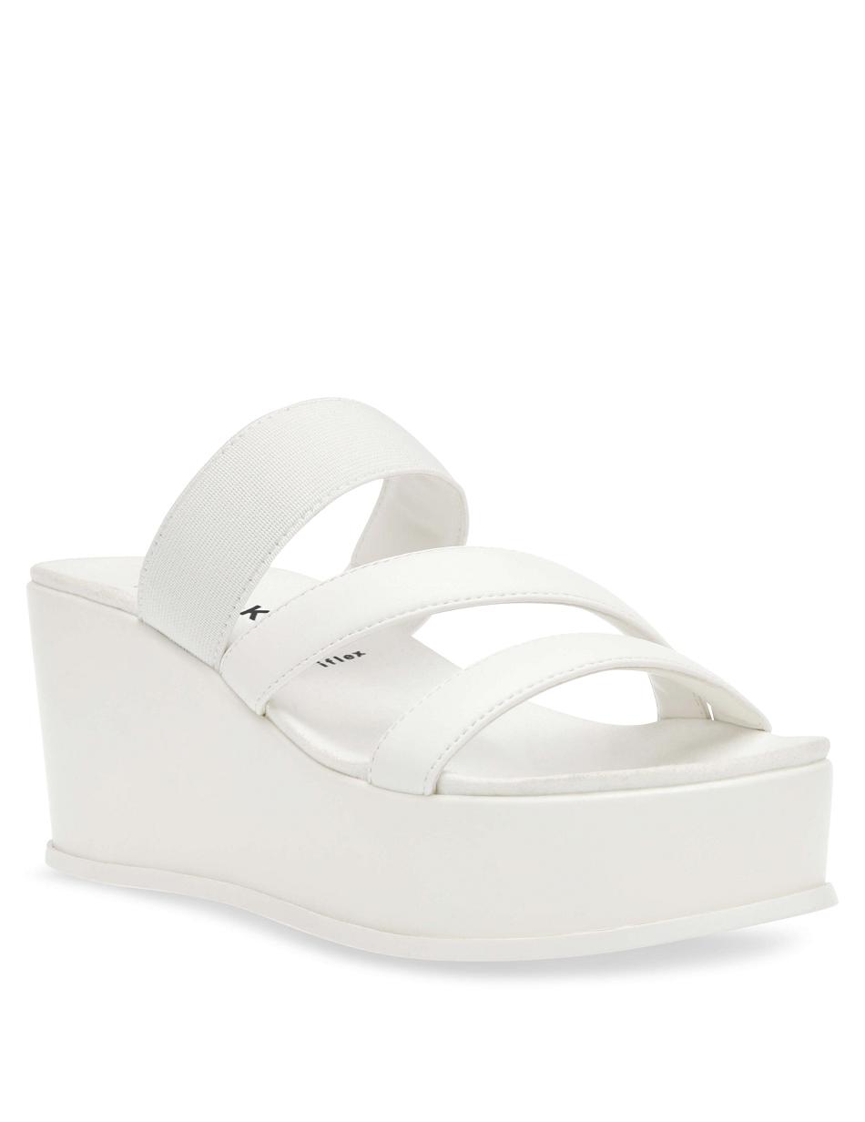 Anne Klein Velma Flatform Sandal Sleehakken Wit | DNLVO32394