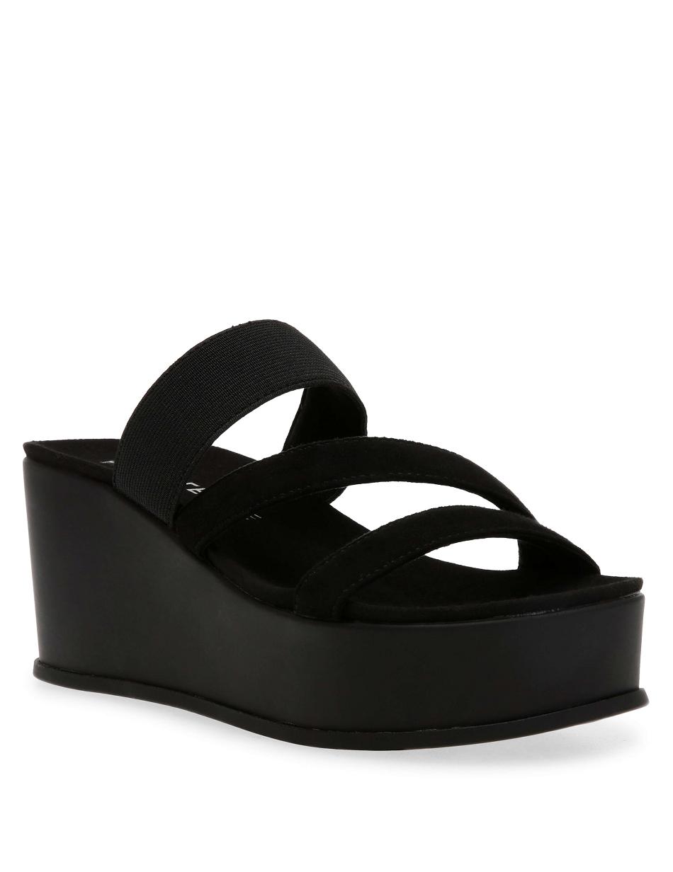 Anne Klein Velma Flatform Sandal Sleehakken Zwart | NLJZR65742